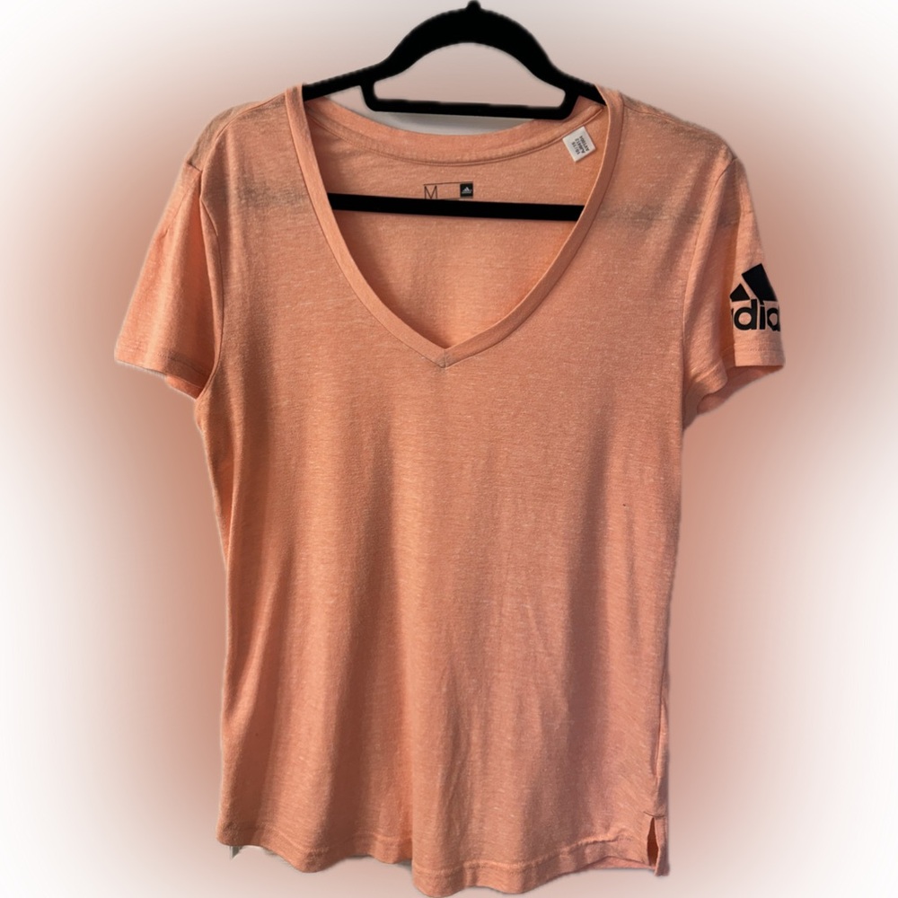Adidas Peach V-Neck Women's Tee